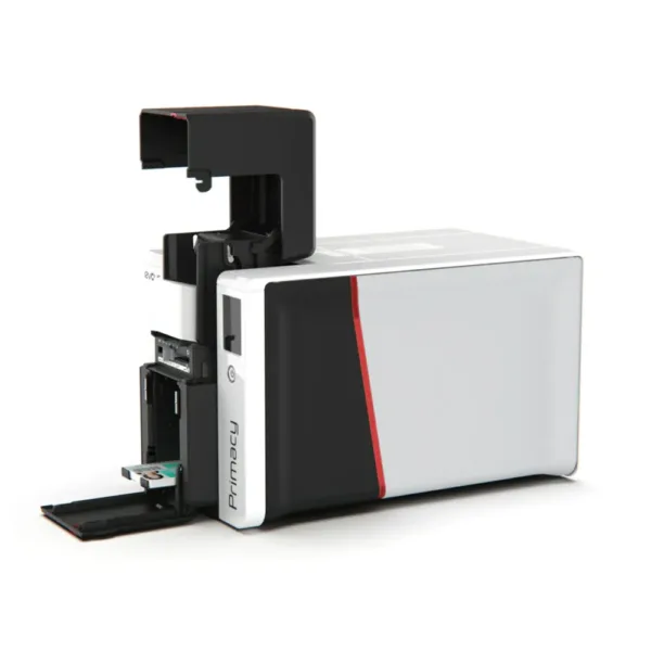 evolis primacy 2 with open tray and side cover for enhanced accessibility, saudi arabia