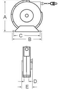 grounding reel dimensions