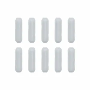 PTFE magnetic stirring bar set — white PTFE lab stir bars in 6 sizes